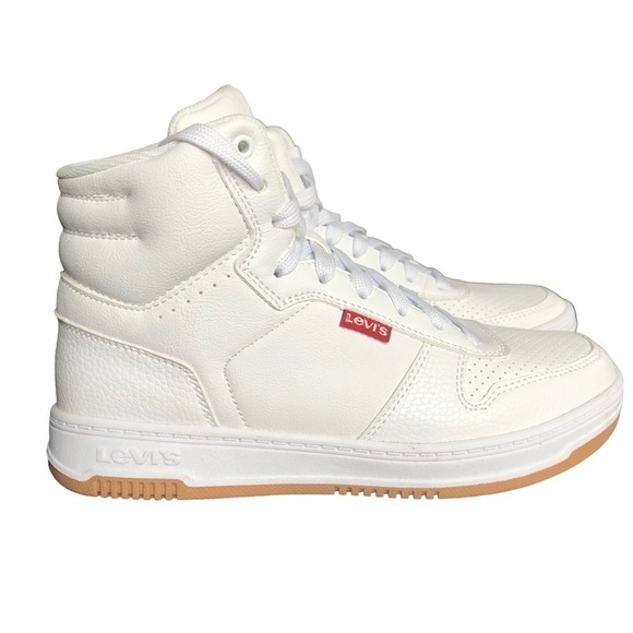 Levi’s White Drive Hi Unisex Hi-Top Sneaker Kids Size 3.5 - Picture 2 of 12